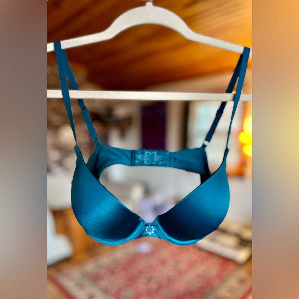 Maidenform Custom Lift Fit Tailored Demi Bra Dark Teal Blue Green